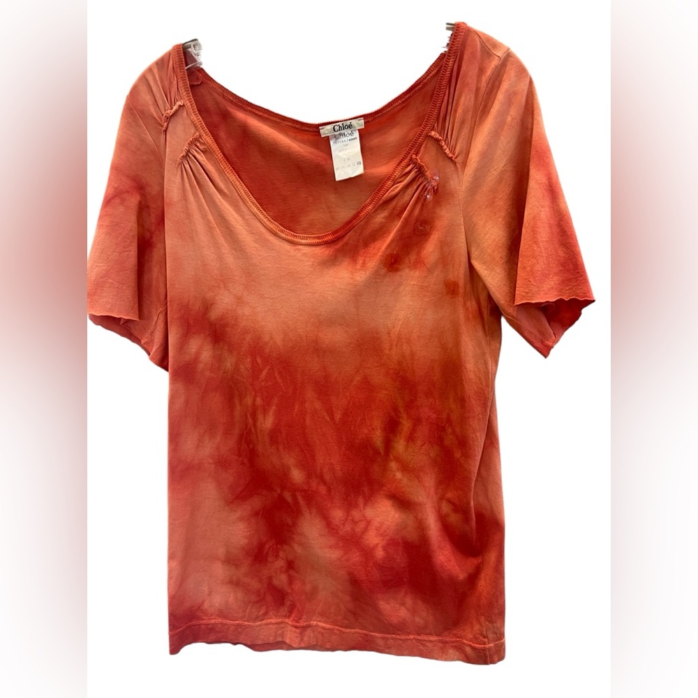 Chloe orange tied dyed t shirt